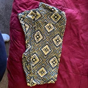 LuLa Roe Leggings Blue and Yellow